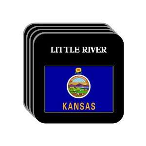  US State Flag   LITTLE RIVER, Kansas (KS) Set of 4 Mini 