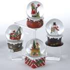   of 12 Santa Claus, Sleigh, Deer & Snowman Mini Christmas Water Globes