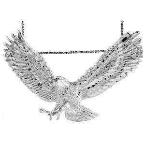   Large Eagle Pendant (w/ 18 Silver Chain), 2 9/16 in. (64mm) wide