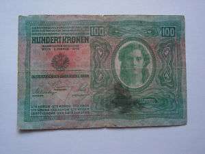 Austria Hungary 100 Kronen 1912 P 27 With stamp  