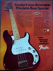 1980 Fender Precision Bass Special vintage music ad  