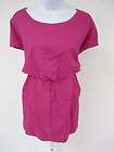 HACHE Pink Cotton Cap Sleeve Scoop Neck Elastic Waist Mini Dress Tunic 
