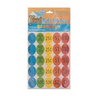 yard sale stickers 250 Piece yard sale pricing stickers   Case of 48 