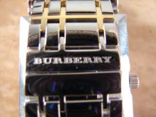 495 Burberry Mens Classic Nova Check Silver 18K Gold Two Tone Watch 