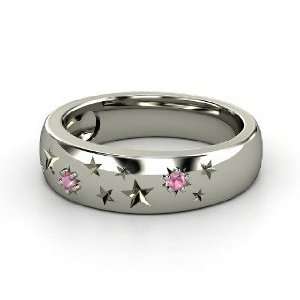 Written in the Stars Ring, 14K White Gold Ring with Pink 