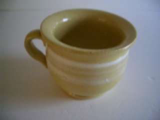 Antique Yellow Ware ~ Miniature Chamber Pot ~ Mocha  