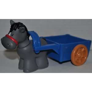  Little People Gray Horse & Blue Wagon (2006)   Replacement 