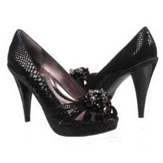   KENNETH COLE REACTION Peeple Pleaser Black Reptile Shoes