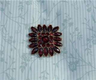 VINTAGE SIGNED LC LADY COVENTRY OR LIZ CLAIBORNE DEEP RED BROOCH PIN 