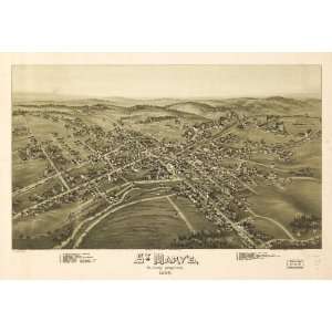  Historic Panoramic Map St. Marys, Elk County, Pennsylvania 