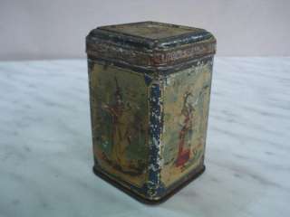1920s ANTIQUE TEA STORE LITHOGRAPHED TIN BOX  