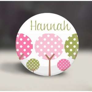   Green Polka Dot Trees, Gift, Girls Party Favor, gift, compact mirror