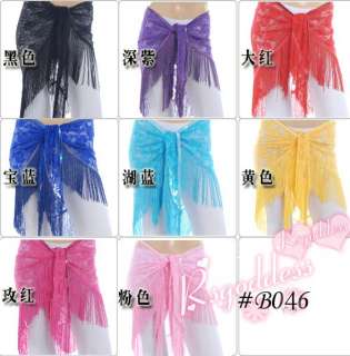 New belly dance Lace hip scarf Triangle Shawl 8 colours  