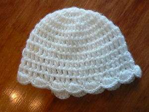 Vintage Hand Crocheted BABY BONNET Hat Gift Keepsake  