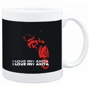  Mug Black  I love my Akita  Dogs