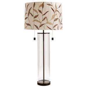   /Iron Table Lamp   White Shade with Gray Embroidery