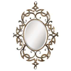 Uttermost 45.5 Ameno Mirror Heavily Antiqued Golden Champagne Leaf 