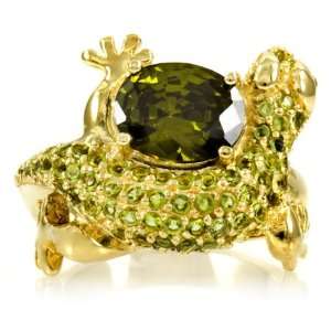  Percivals Olive CZ Lizard Ring Emitations Jewelry