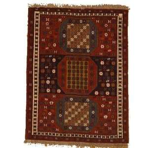  42 x 56 Red Persian Hand Knotted Wool Ghoochan Rug 