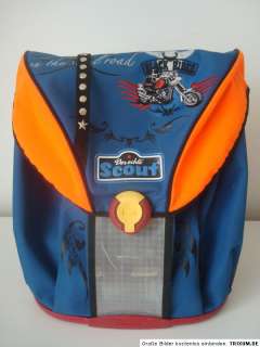   Schulranzen Schultasche Ranzen Black Rider Motorrad blau Sonderedition