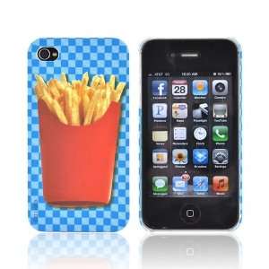  For Apple iPhone 4S 4 French Fries on Blue Checkers OEM 