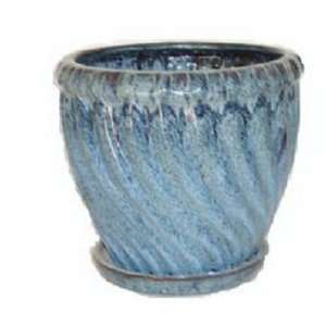  Ritter Pottery & Garden Llc NT128SB Spiral Glazed Ceramic 