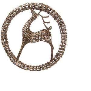  Arty Imports Twig Deer in Wreath 38Dx 3.5H