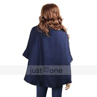   Princess Wool blend Double breasted Poncho Cape Jacket Mantle Coat