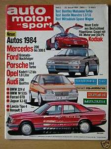 Auto Motor Sport 2/84 VW Golf Oettinger Kodiak F1  