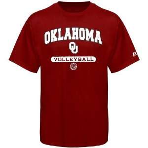   Russell Oklahoma Sooners Crimson Volleyball T shirt