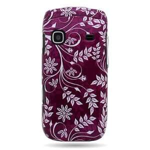 Hard Snap on Shield With PURPLE LEAF FLORAL Design Faceplate Cover 