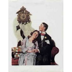  Courting Couple at Midnight painted by Norman Rockwell 