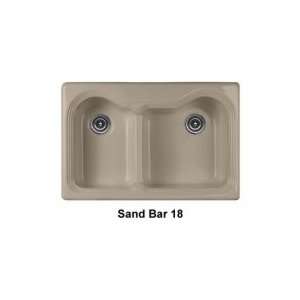   DROP IN DOUBLE BOWL KITCHEN SINK   4 HOLE 69 4 18