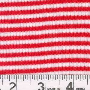  62 Wide Rib Knit Red/White Stripe Fabric By The Yard 