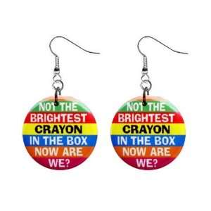  Not the Brightest Crayon Dangle Button Earrings Jewelry 