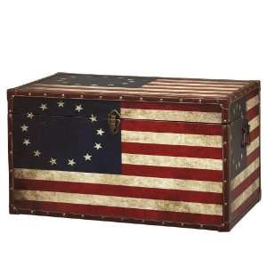    Storage Trunk with Lift Top in American Flag Print