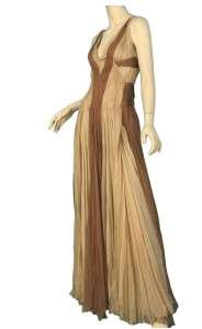 NEW VERSACE COUTURE CHIPHON SILK RUNWAY EVENING GOWN DRESS 42/8  