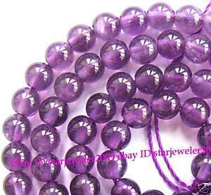 AA 8mm Beautiful Natural Amethyst Round Loose Beads 15  