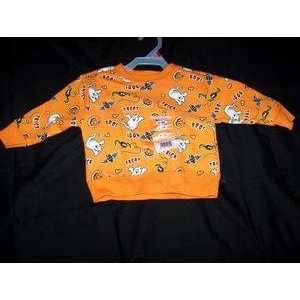 Halloween Sweat Shirt Orange Ghosts Pumpkins 6 9 month 
