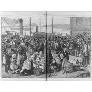  Emigrants leaving Queenstown Ireland for New York,1874 