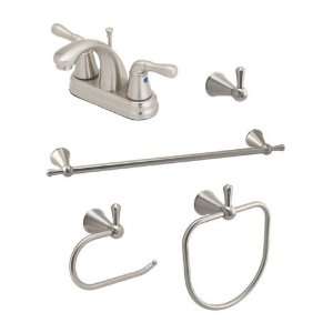 Fontaine Everton Bathroom in a Box Faucet and Accessory Set, Brushed 