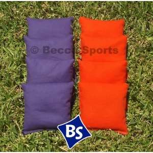  Cornhole Bags Set   4 Purple & 4 Orange