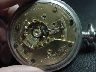 Antique Elgin Pocket Watch Silver 17 Jewels 18 Size  
