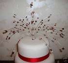 WEDDING / BIRTHDAY BEADED CAKE TOPPER BURGUNDY & CREAM