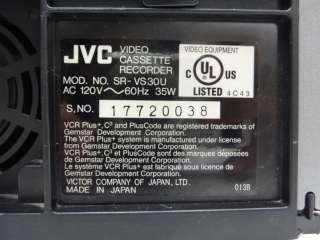   SR VS30 DUAL S VHS MINI DV VCR VIDEO CASSETTE RECORDER PLAYER.  