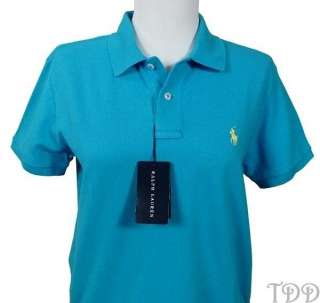 NWT Womens Ralph Lauren Classic Fit Blue Polo Shirt M  