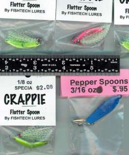  Crappie Walleye Pepper Spoon Fishing Lures #F4 1/8 3/16 oz  