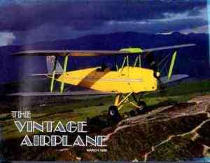 Vintage Airplane 3/88 Tiger Moth/Coldwater 1987  