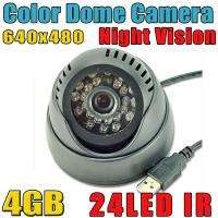 24 LED IR Day Night Vision Color DVR Dome CCTV Security Camera 