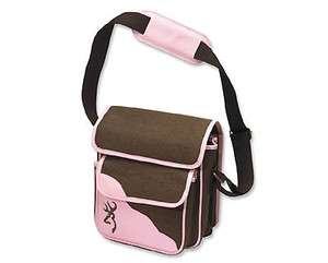   CREEK PINK AND BROWN POUCH COMPACT COTTON CANVAS TRIM RANGE BAG  